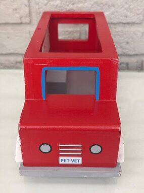 Jack Rabbit Creations Inc Red Wooden Pet Vet Truck